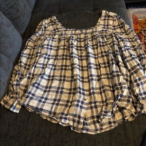 Clad & Cloth Square Neck Blouse